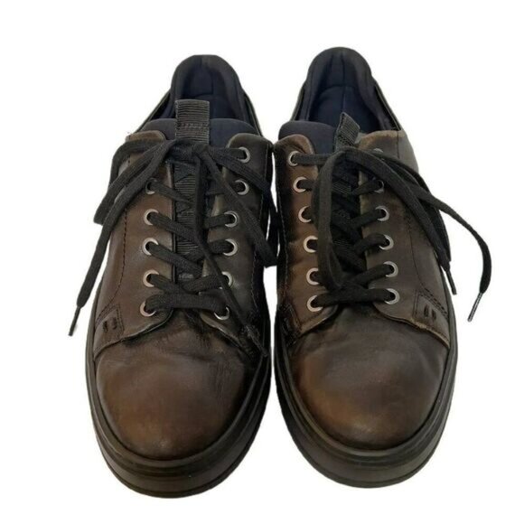 Matteo Sport Brown Leather & Neoprene Lined Lace Up Sneaker - Picture 2 of 8